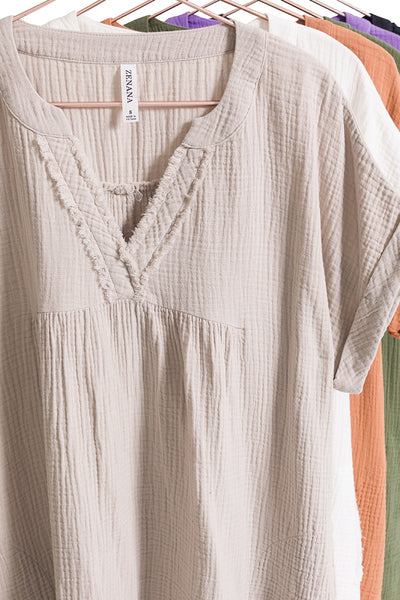 Gauze Raw Edge Dress