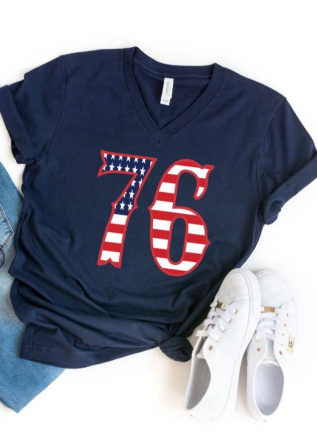 Flag 76 V-Neck Tee