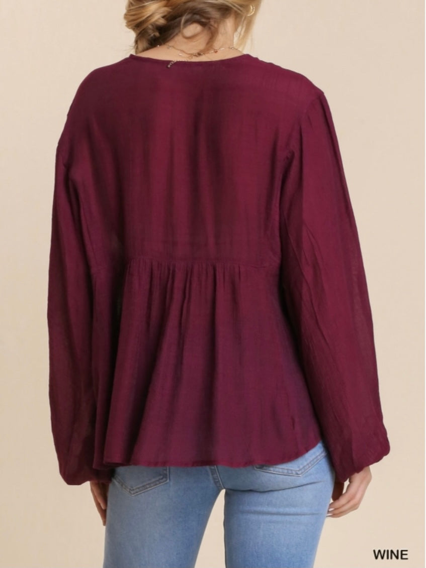 Embroidered Marroon