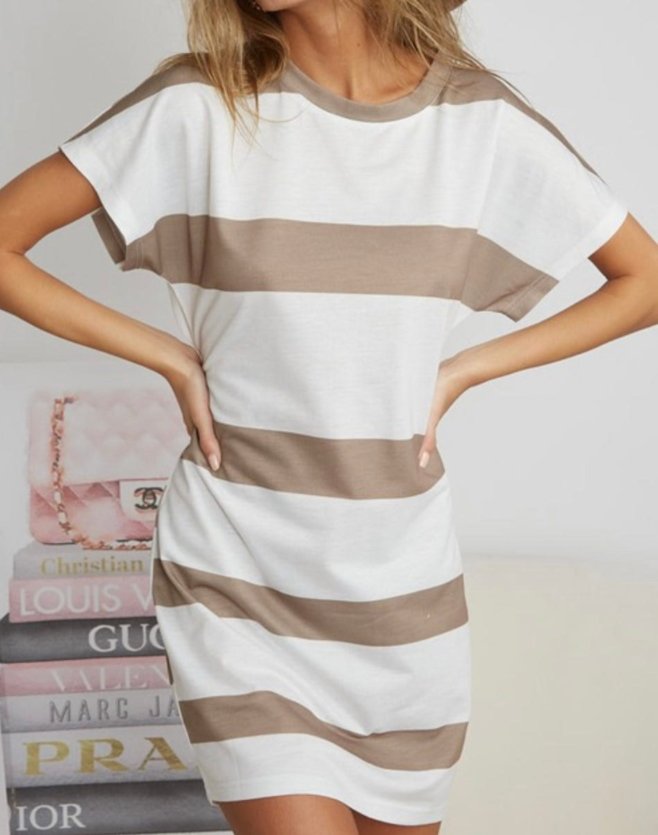 Mocha Stripe Dress/Tunic