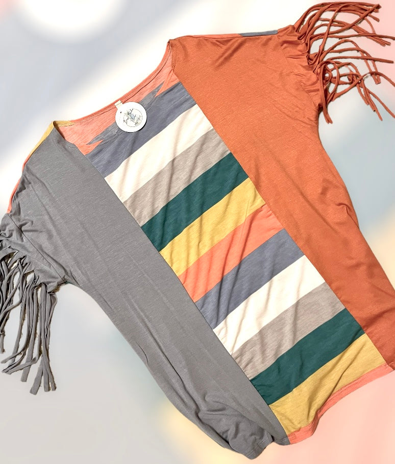 Fringe and Stripe Top