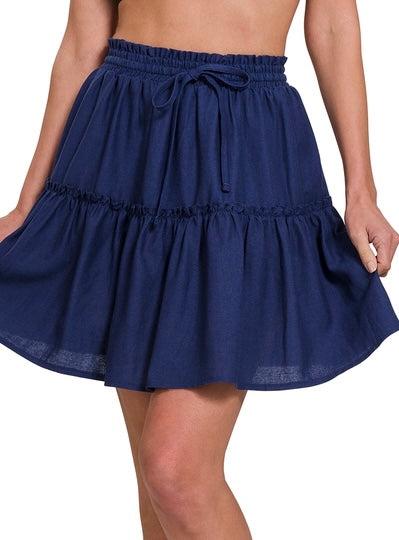 Tiered Linen Skirt