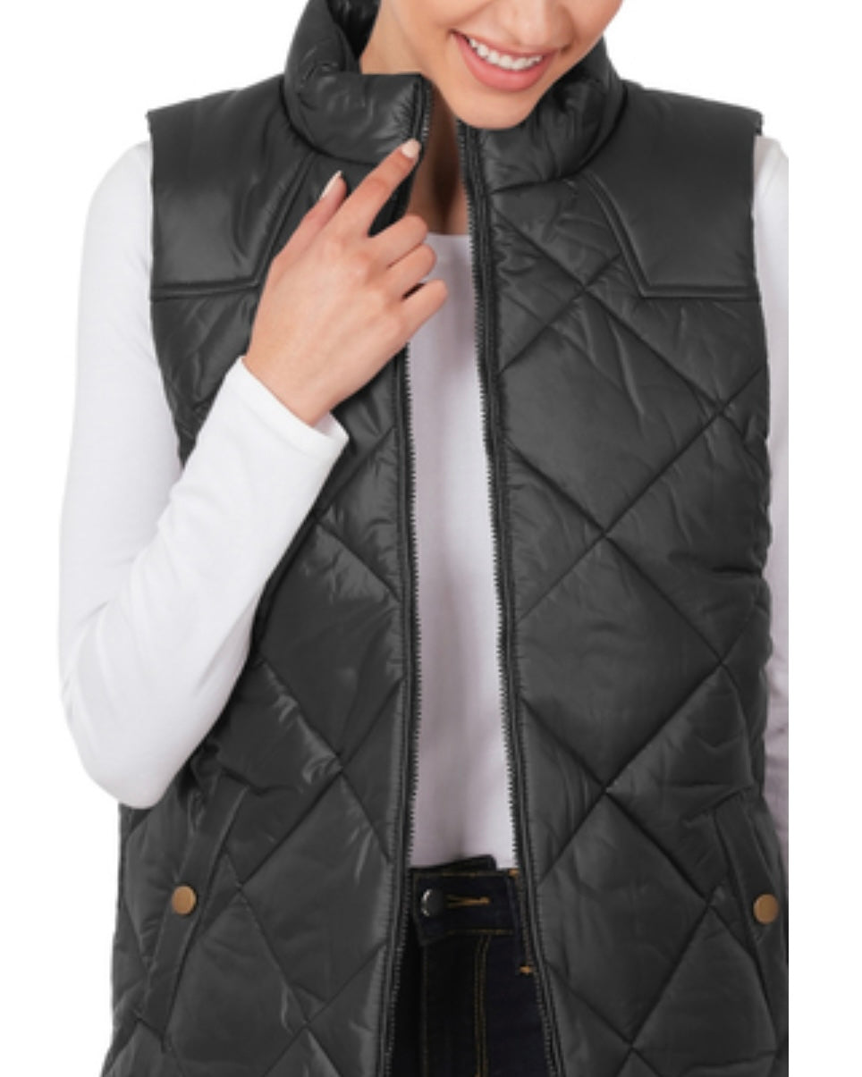 Puffer Vest w/Snap Close Pockets