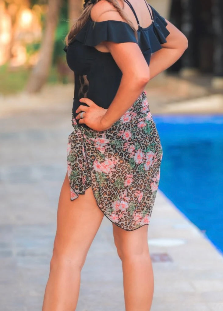 Floral/Leopard Sarong