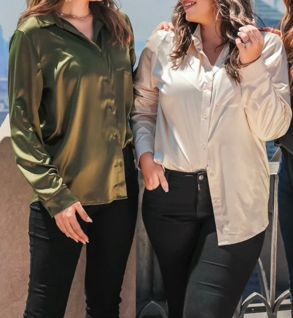 Satin Boss Babe Tops