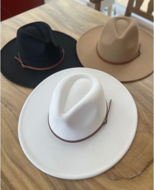 Wide Flat Brim Hat 3 Colors