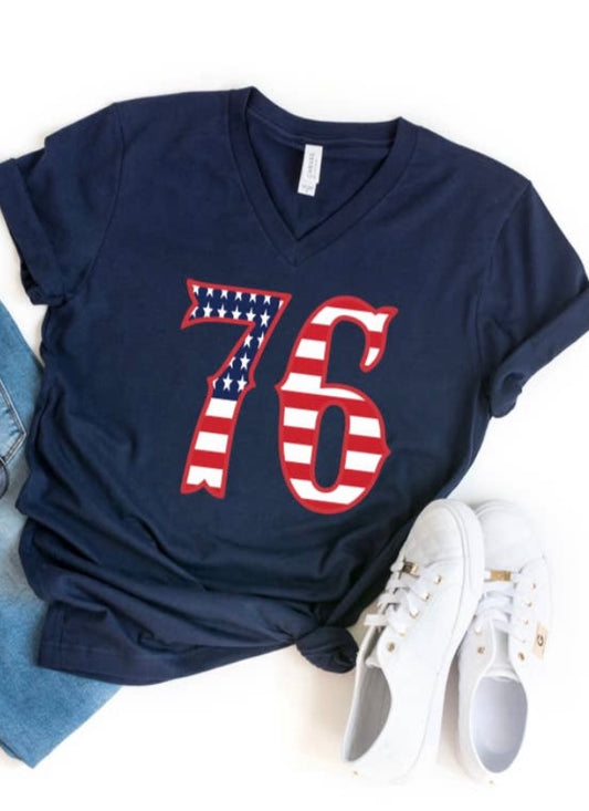 Flag 76 V-Neck Tee