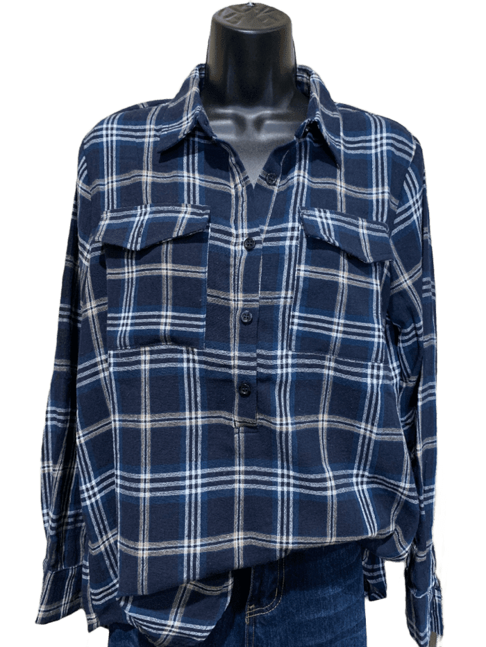 Navy/Beige Plaid