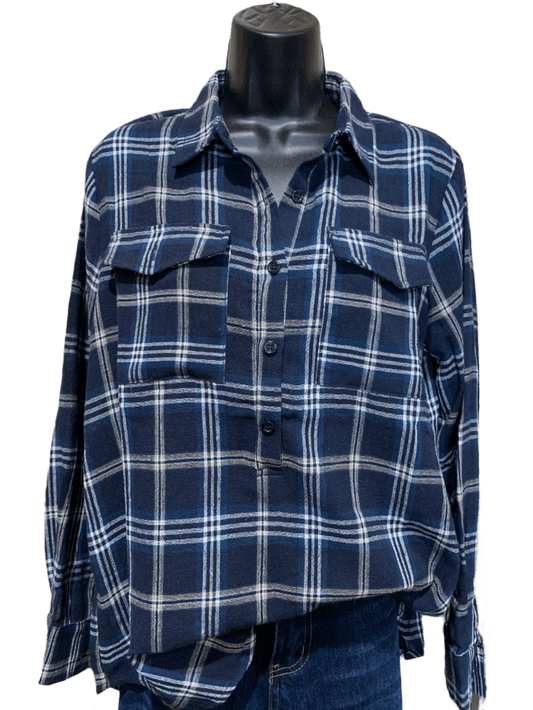 Navy/Beige Plaid