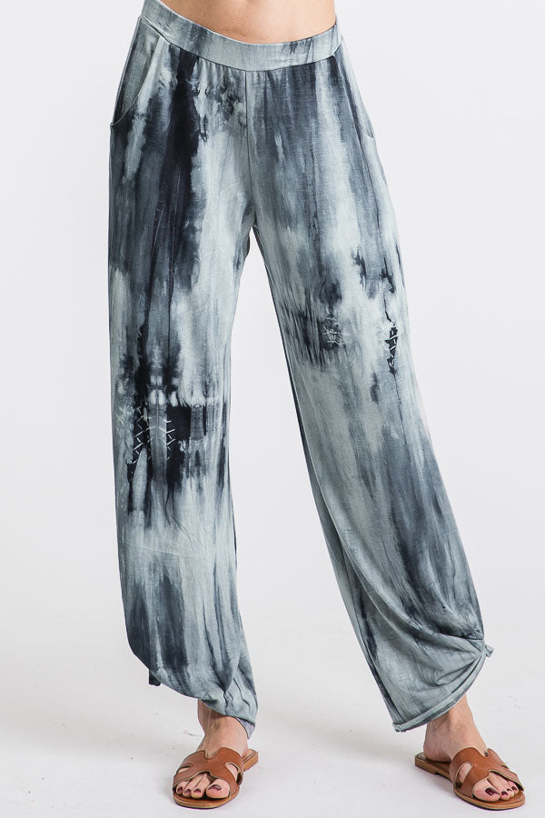 Slit Leg Tie Dye Brown