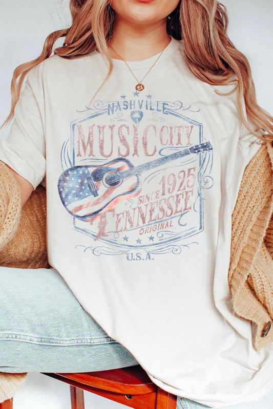 Nashville Music City Vintage Tee