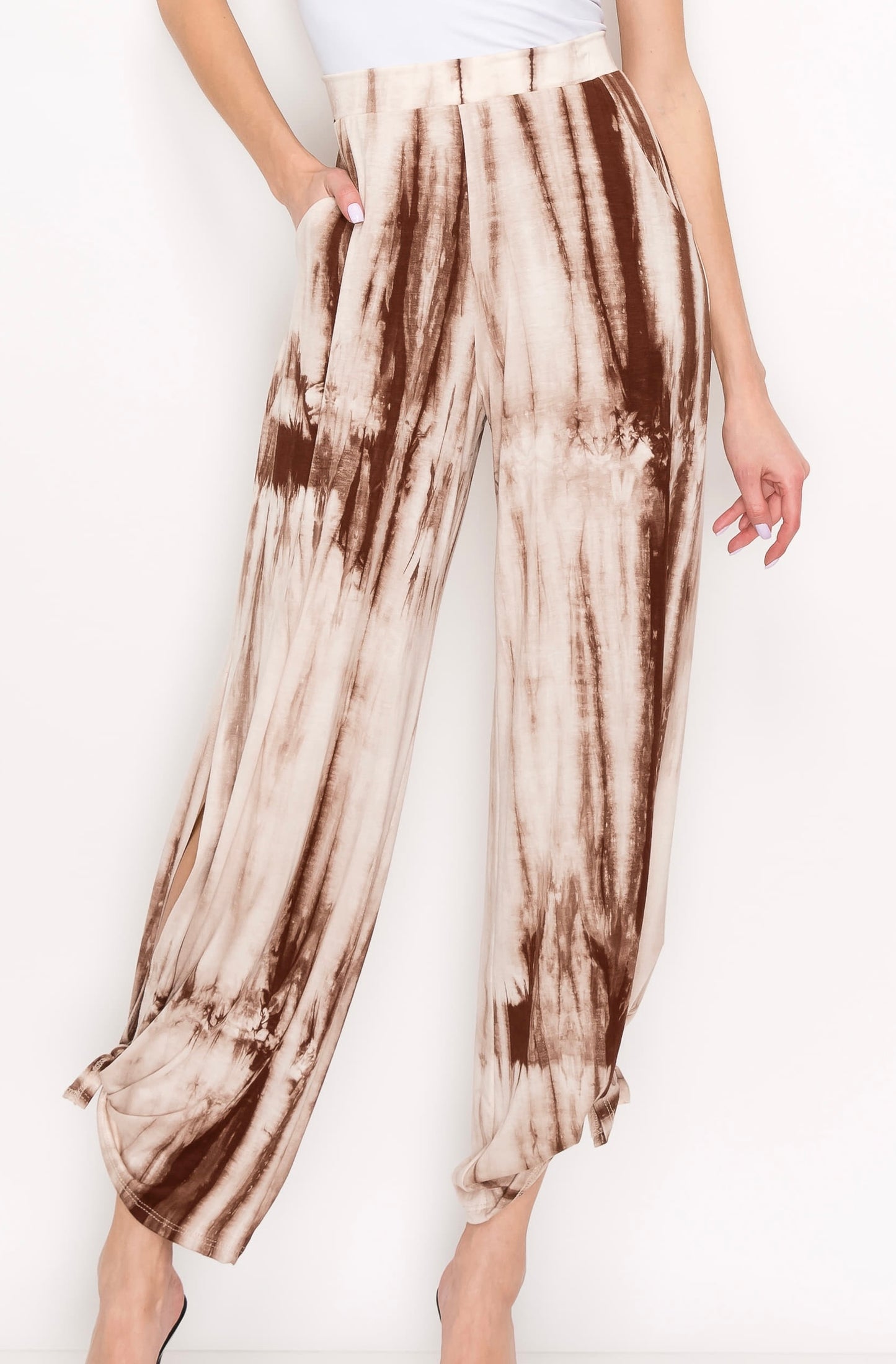 Slit Leg Tie Dye Brown