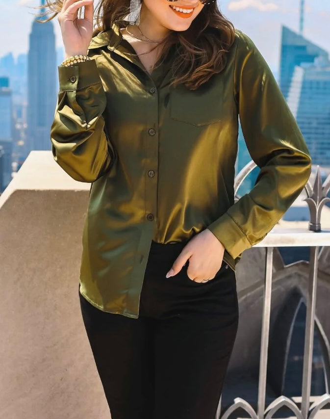 Satin Boss Babe Tops