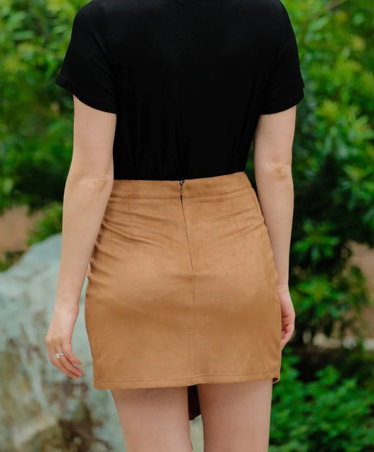 Suede Fringe Skirt