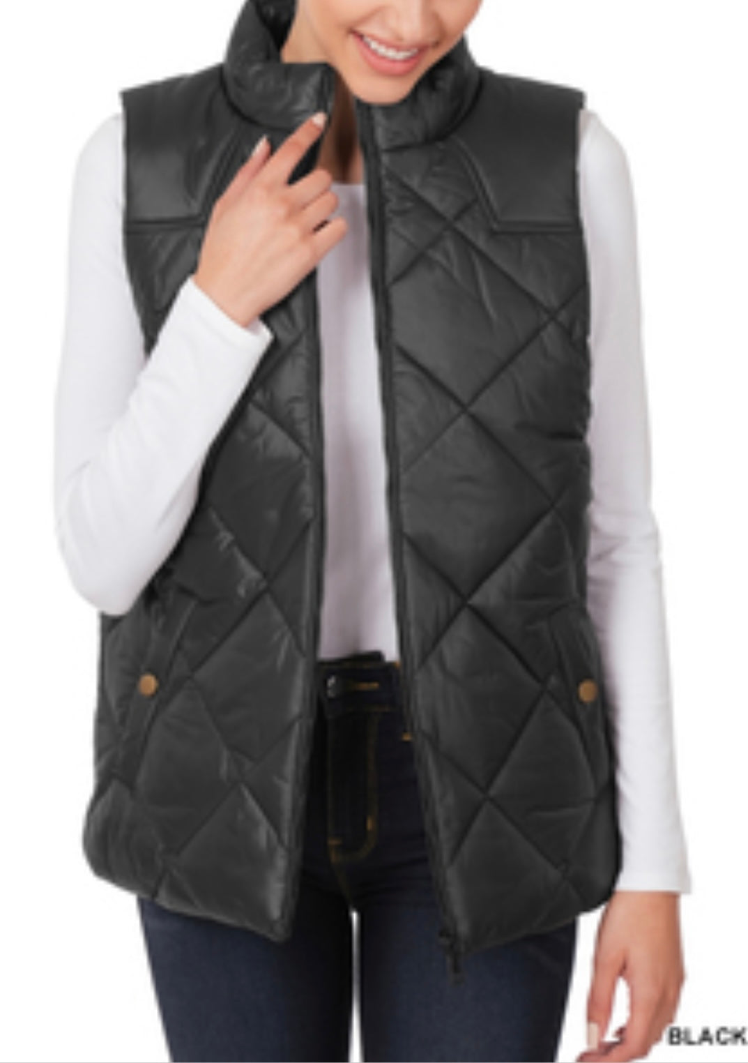 Puffer Vest w/Snap Close Pockets