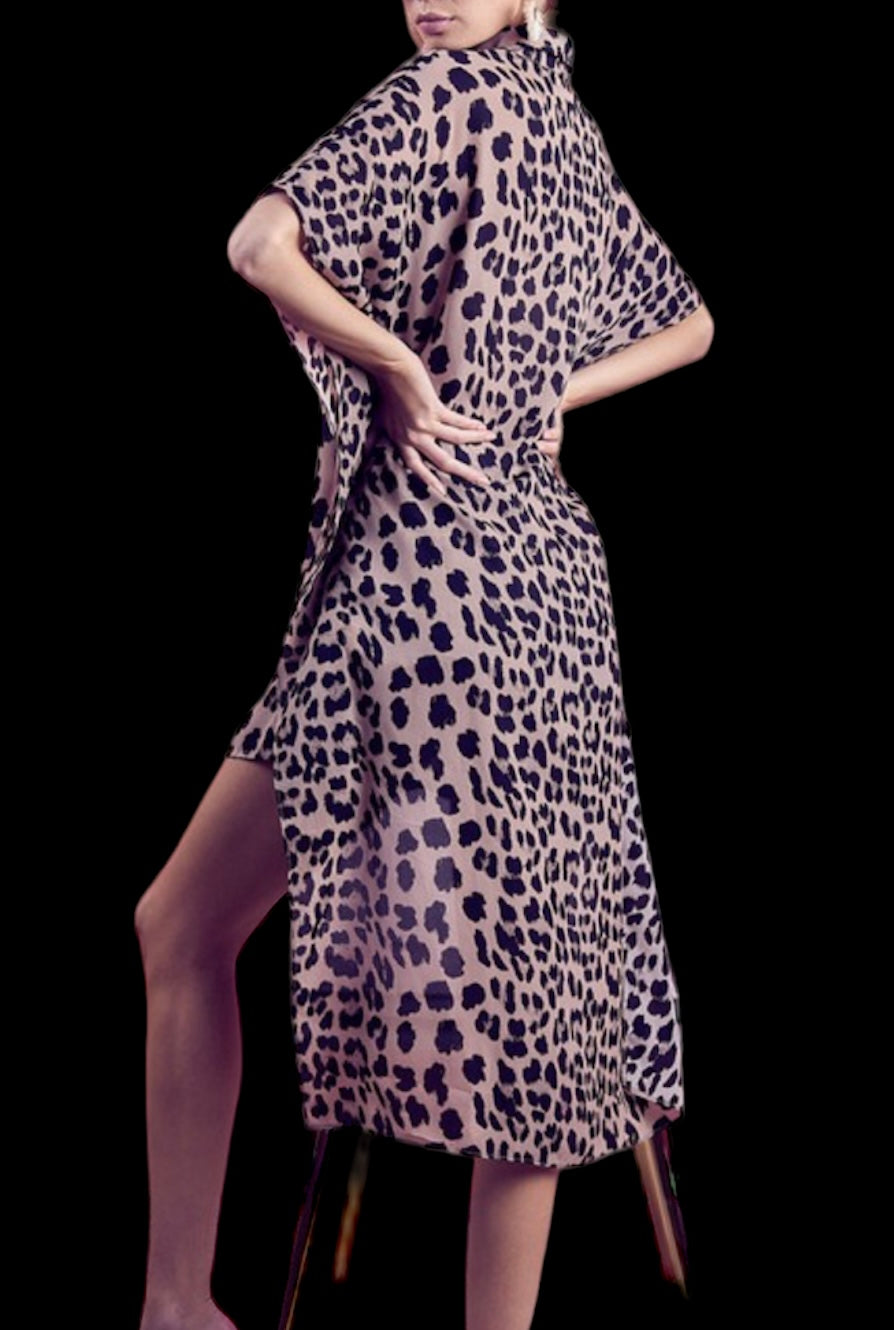 Leopard Button Front Dress