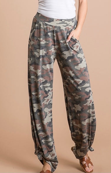 Slit Leg Tie Black Pants