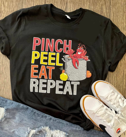 Crawfish Pinch Peel Eat Repeat Tee