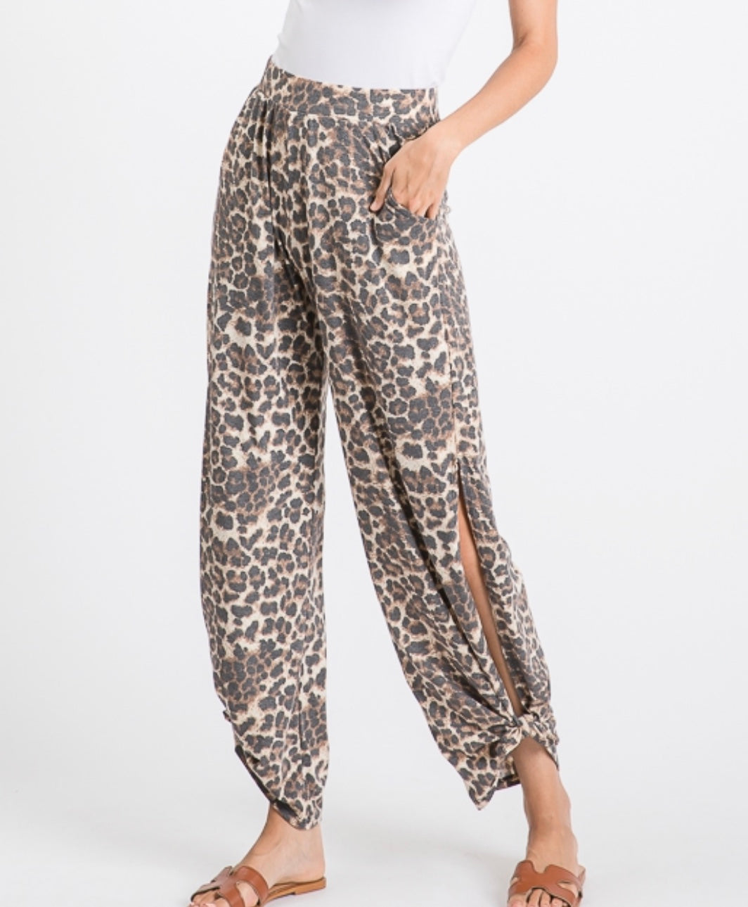 Slit Leg Leopard Prints
