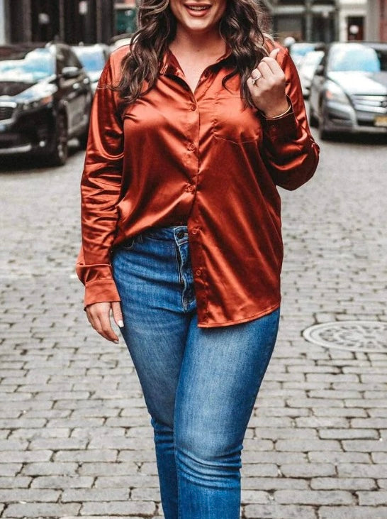 Satin Boss Babe Tops